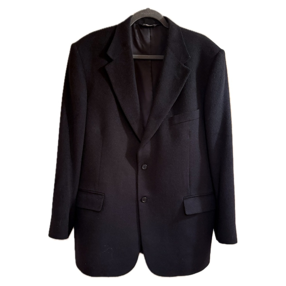 Evan Picone 100% Camel Hair Classic Black Blazer Size 42R